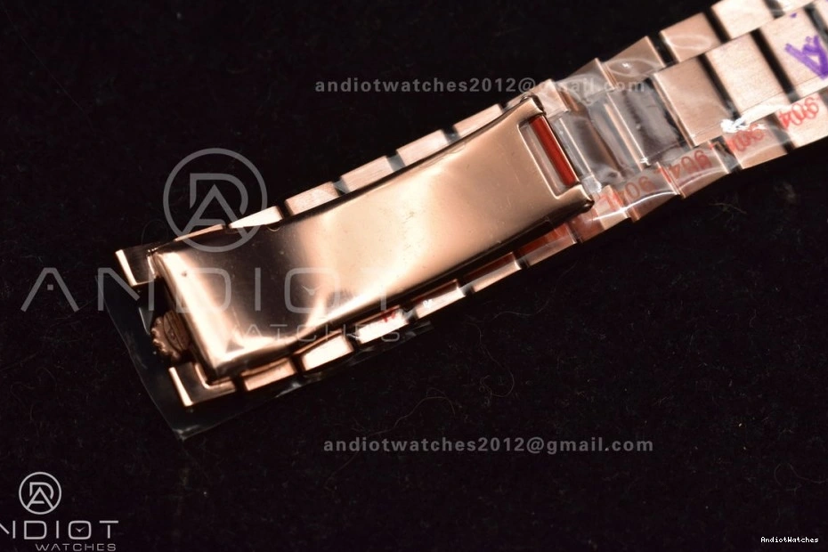 DayDate Markers FashionForward Steel Bracelet RG Roman V 904L on Tungsten GMF President 40 Weighted Dial 709 A2836 Green 1026